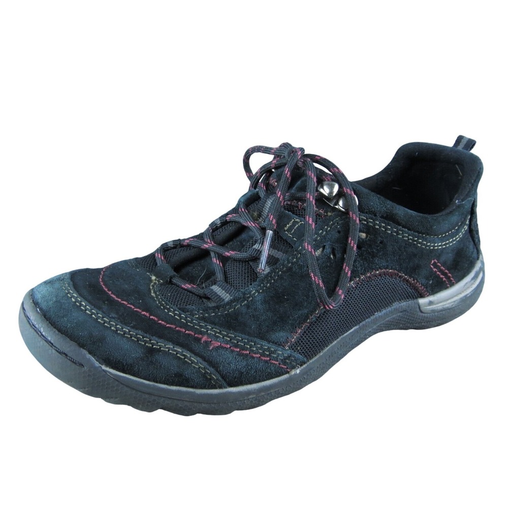 Earth Kamryn Women Sneaker Shoes Black Leather Lace Up Size 6 Medium